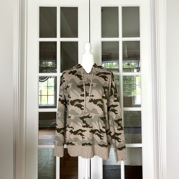 Fate Camo Distressed Wool Blend Hoodie Sz L - Picture 2 of 4